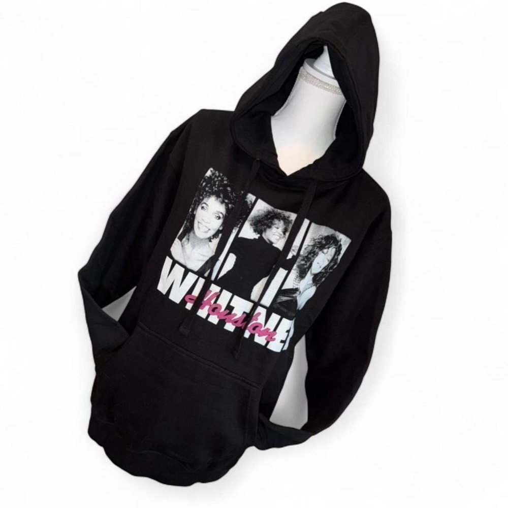 Whitney Houston Black w/Pink‎ Hoodie Ladies Medium